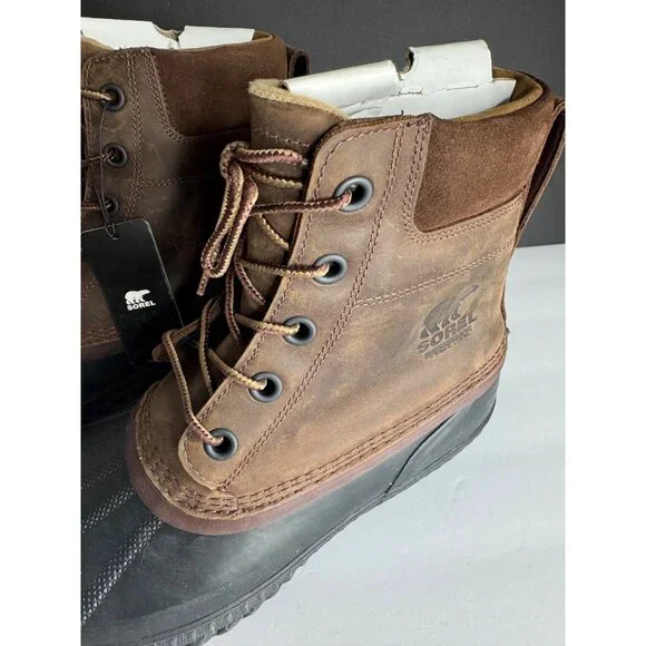 NEW Sorel Cheyanne Waterproof Snow Rain Duck Boots Tobacco Black Men\'s US 10 EU Sorel Cheyanne II Mens 10 Black Waterproof Insulated Winter  main image 4